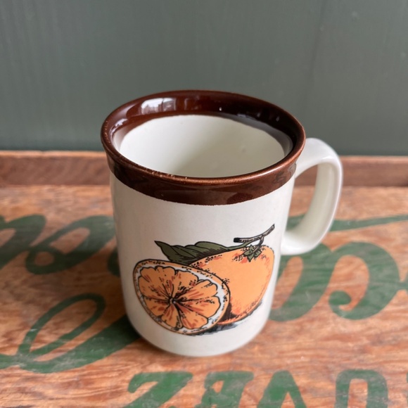 Vintage Orange Graphic Chefmate Korea Stoneware Mug - Picture 3 of 6